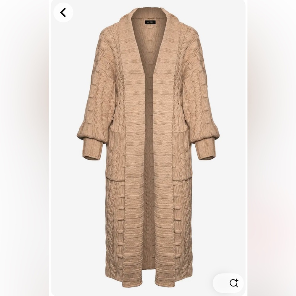 AFRM Murphy Long Cable Cardigan In Sand